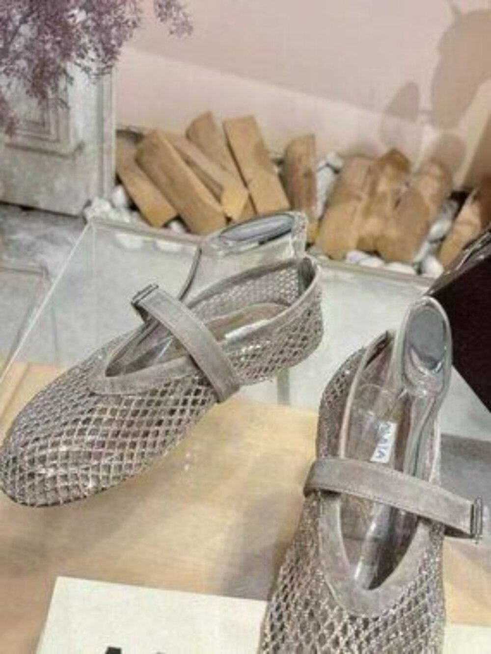 🍓🍓ALAÏA Crystal Mesh Mary Jane Flats🥑🥑 - Picture 3 of 5